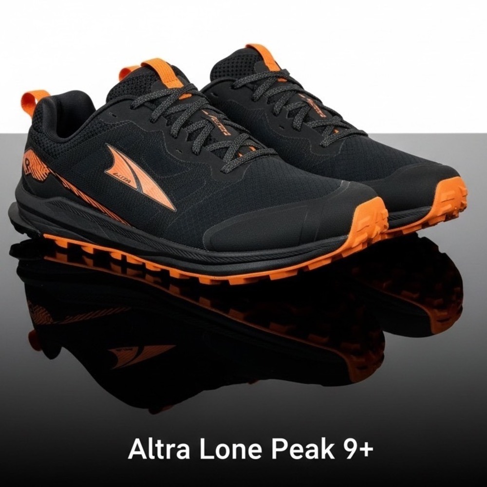 Altra Lone Peak 8 Men 13 Black Orange Trail Running Shoes AL0A85RG013 Vibram